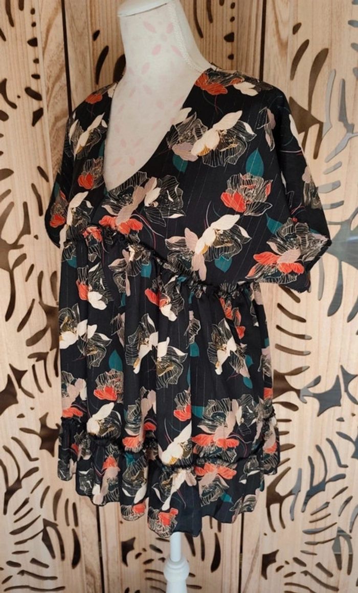 Robe mini ou tunique imprimé fleurs - photo numéro 3