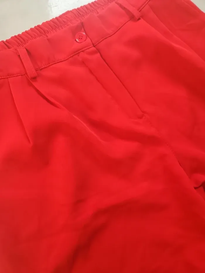 Pantalon femme / pantalon jambe larges / pantalon rouge - photo numéro 3