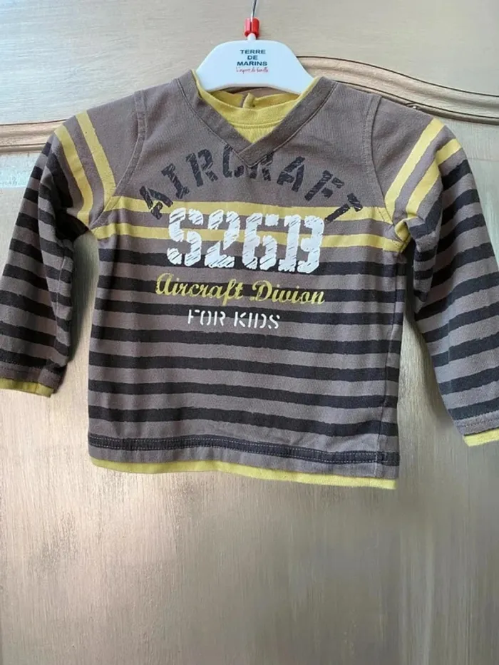 T-shirt manche longue marron 23 mois