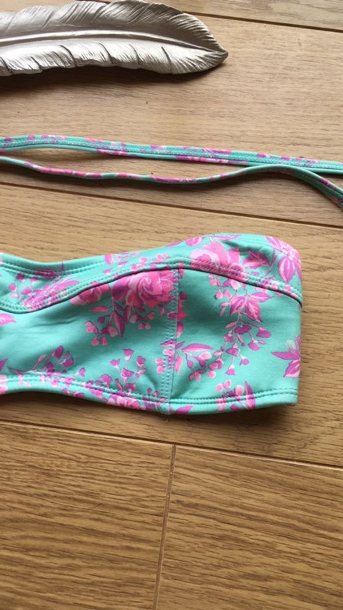 Maillot de bain primark haut de maillot taille M / bandeau turquoise et violet - photo numéro 3