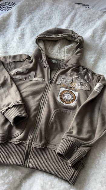 Gilet zippé à capuche kaki 11/12 ans