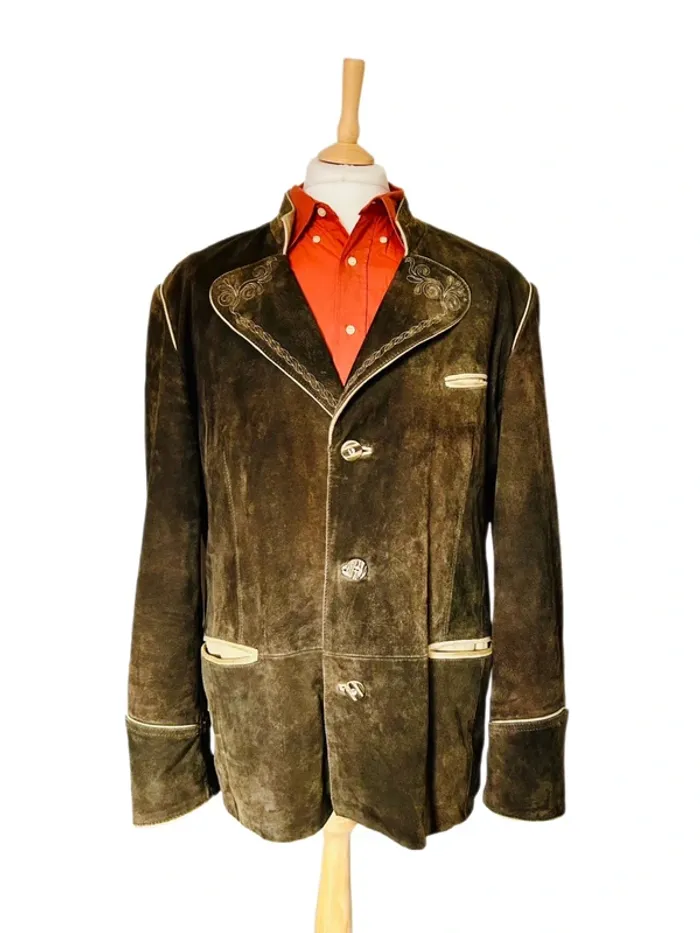 🍁 Veste daim autrichienne vintage Trachten 54/XL Cottagecore Oktoberfest Austrian leather jacket🍁 - photo numéro 2