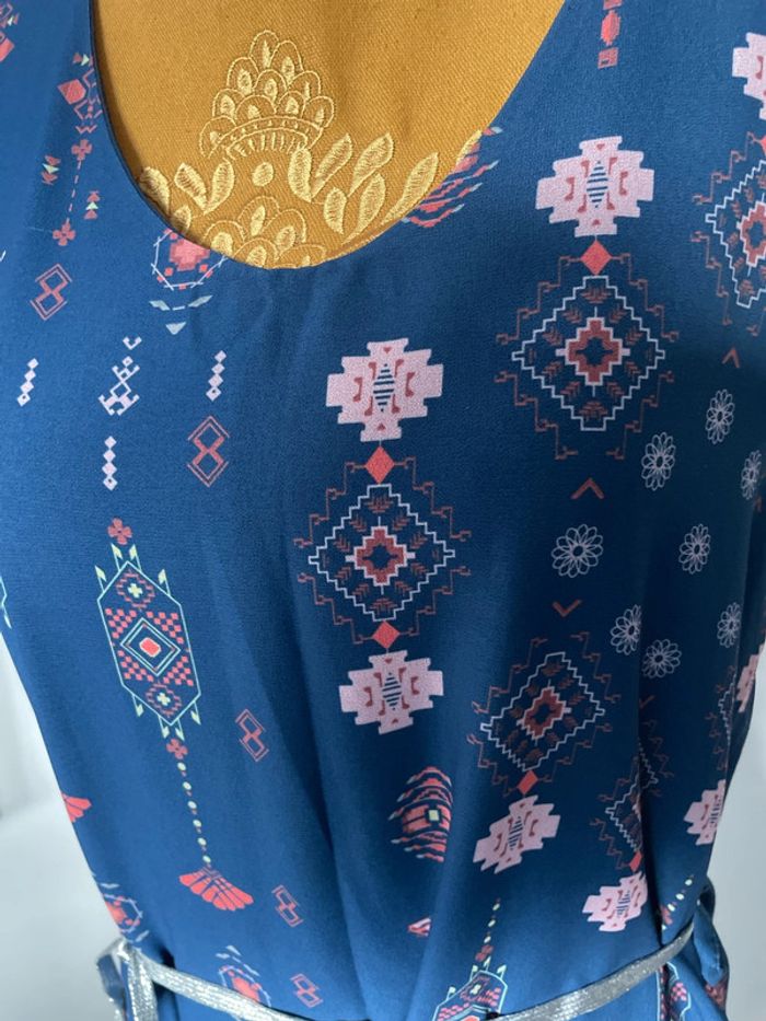 Robe à motifs imprimée bleue - photo numéro 2