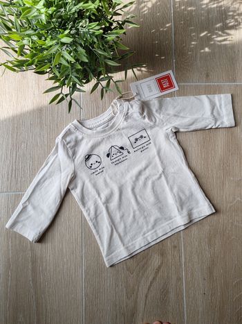 Tee shirt crème manche longue Orchestra 3 mois Neuf 🌸