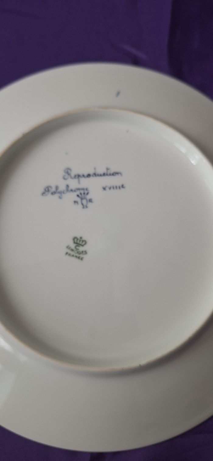 Assiette porcelaine de limoges ,signée Muriel - photo numéro 4