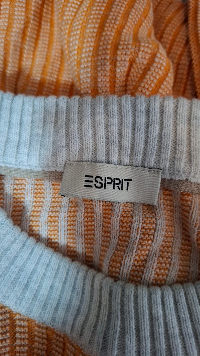 Pull maille côtelée orange gris Esprit - photo numéro 8