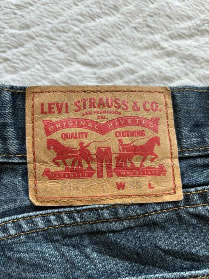 Jean Levi’s 514 regular Straight droit L42/44 W33 L30 Bleu brut délavé homme Mexique US rare - photo numéro 2