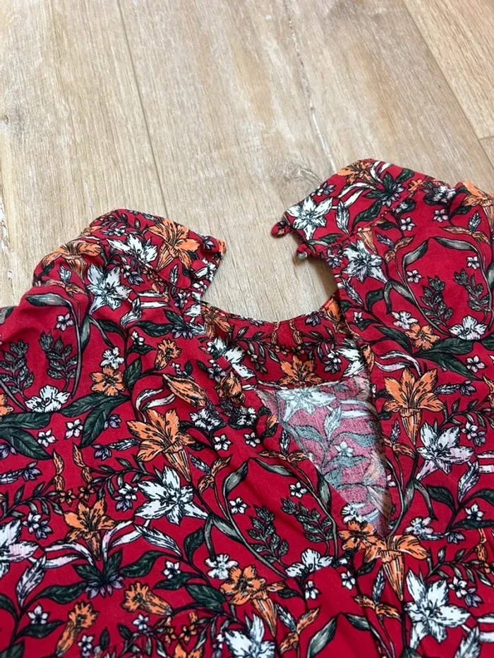 Blouse rouge fleurie - photo numéro 5
