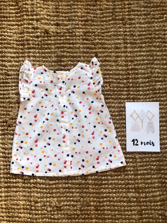 Tunique manches courtes à pois multicolores - photo numéro 2