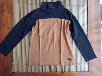 Sous pull bleu marine et camel 8 ans