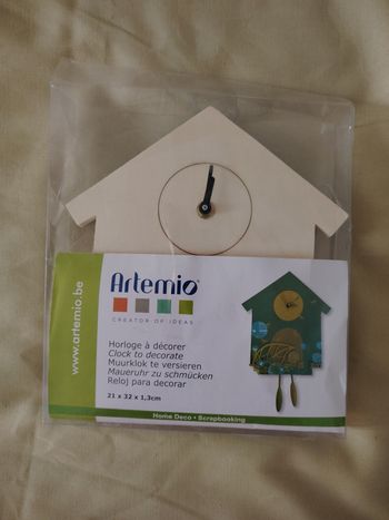 Horloge maison en bois à personnaliser Artemio DIY NEUVE