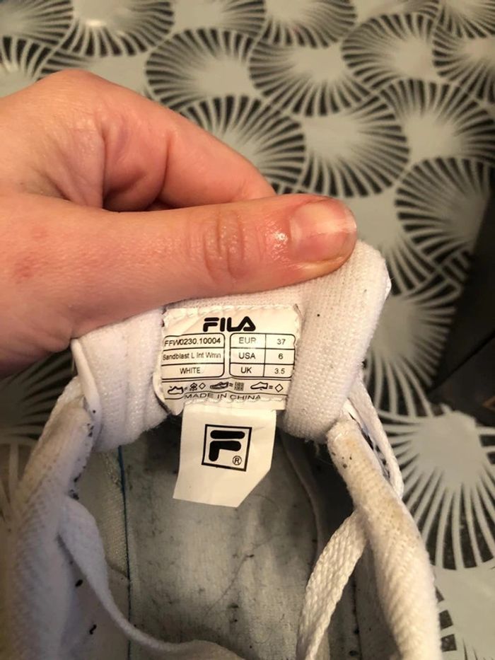 basket fila blanche plateforme sandblast sneakers - photo numéro 9