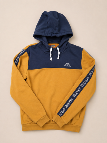 Sweat à capuche Kappa bleu moutarde homme M