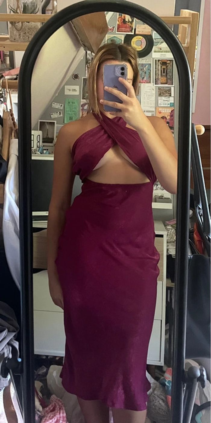 🩷 Robe nuisette satin magenta – effet WOW garanti 🩷