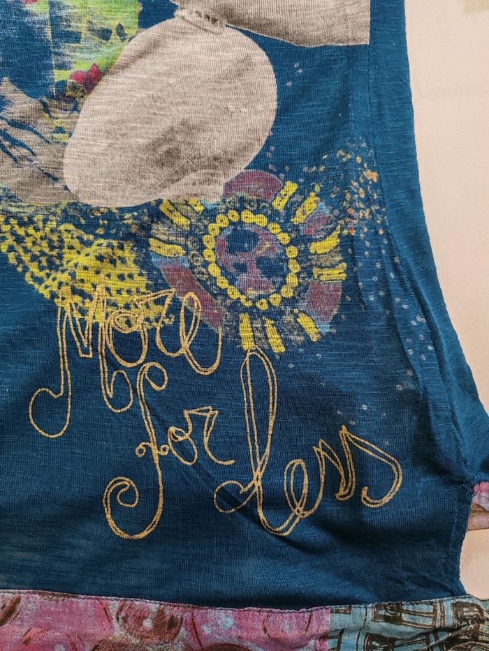 Desigual blouse debardeur bleue montgolfière ballon taille L très bon état - photo numéro 4