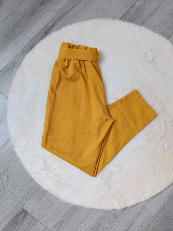 Pantalon paperbag moutarde Shein - Taille 36 - Tendance & confortable ! - photo numéro 2
