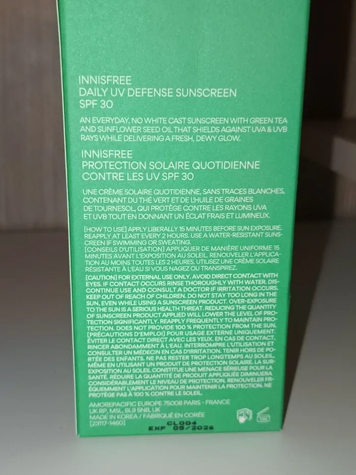 Crème solaire quotidienne visage spf 30 innisfree - photo numéro 2