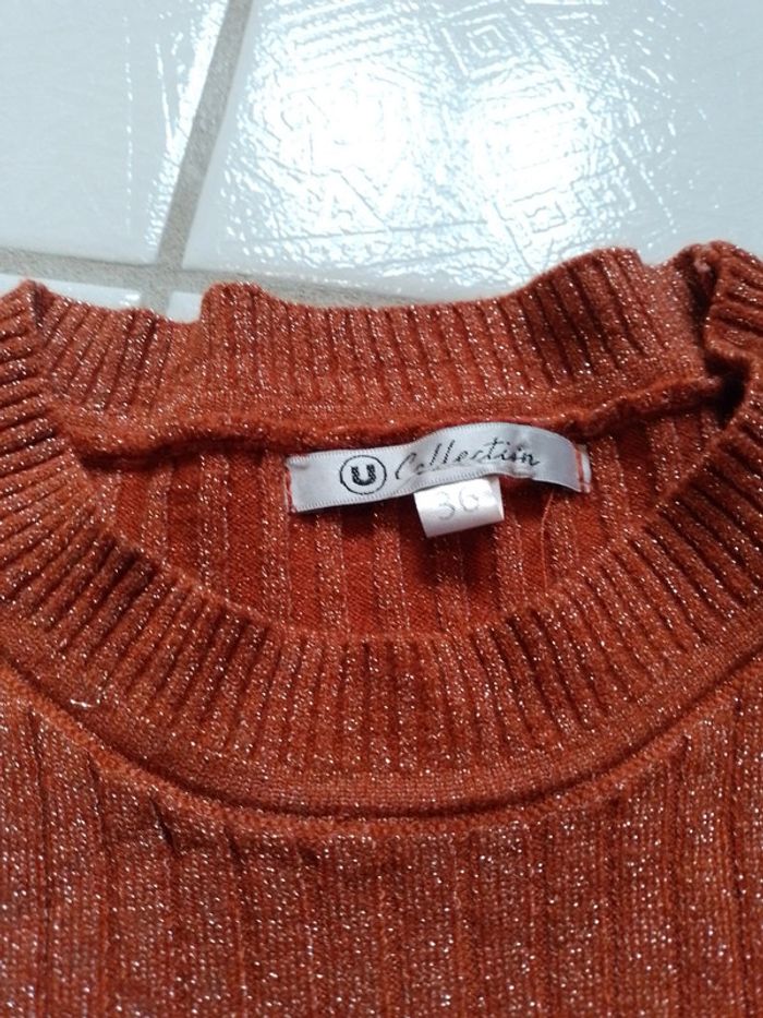 Pull femme orange argenté - photo numéro 10