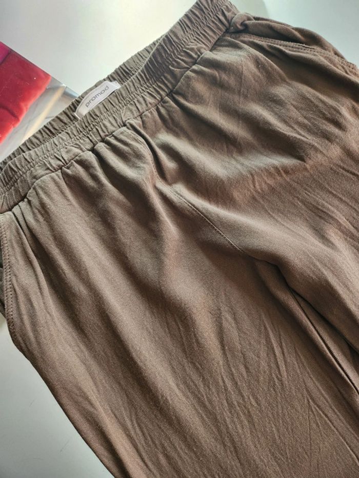 Sympathique Pantalon fluide de couleur Kaki de marque Promod et de taille 38 - photo numéro 6