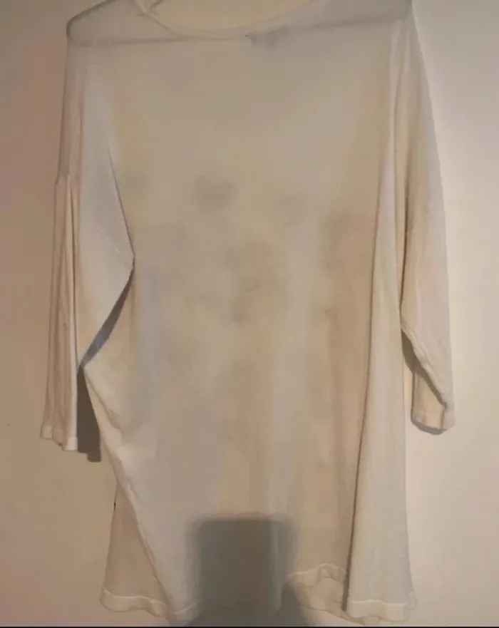 Pull blanc brodé fleuri – RIU Paris – Taille 1 - photo numéro 4