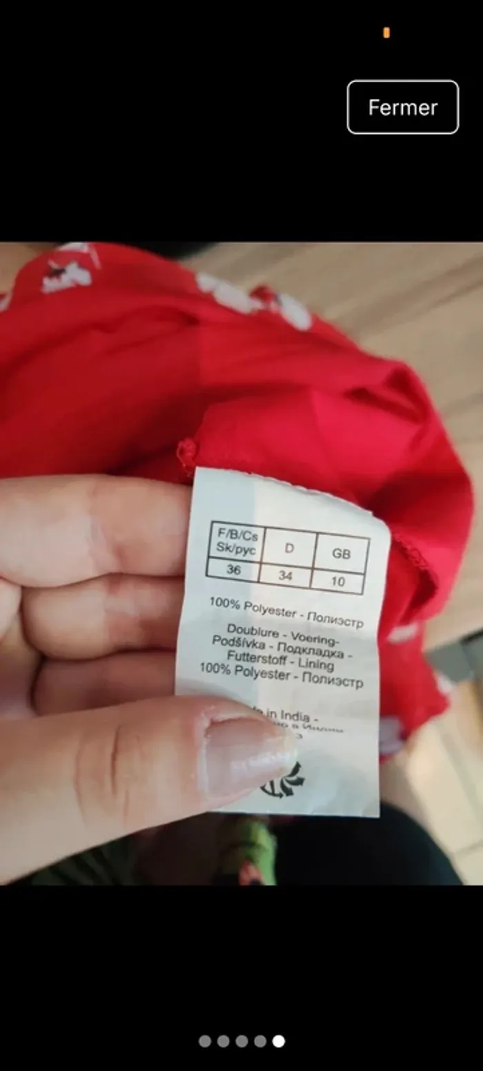 Robe midi rouge à volant taille 36 - photo numéro 5