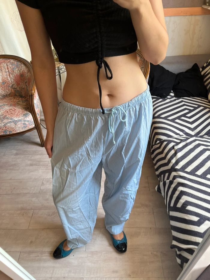 Pantalon à rayures baggy vintage y2k taille basse - photo numéro 2
