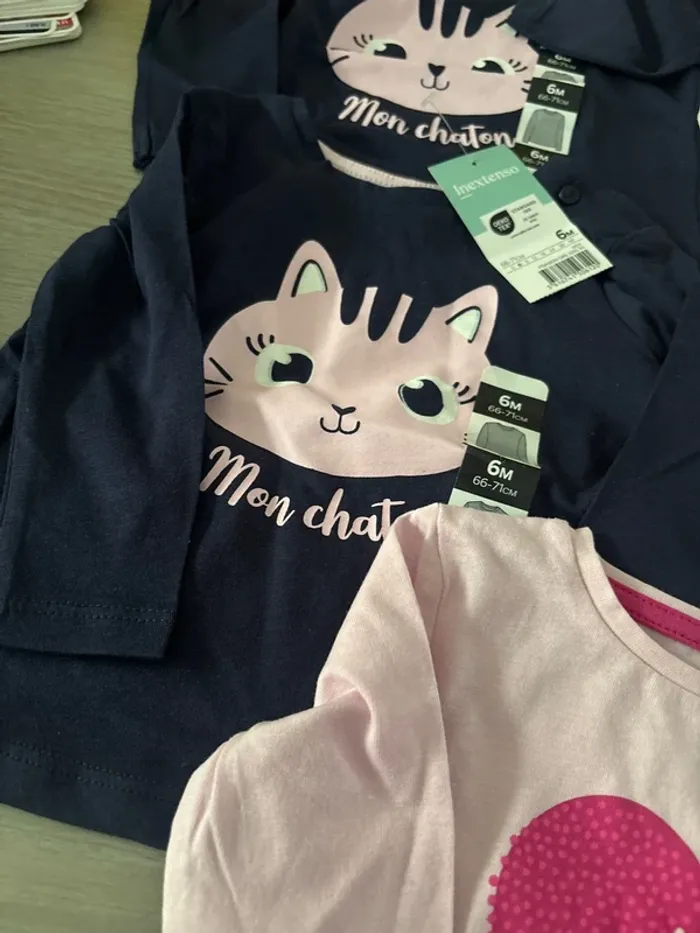 Lot t shirt manche longue 6 mois - photo numéro 3
