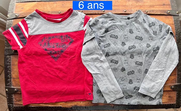 Lot 2 t-shirt superman / star wars
