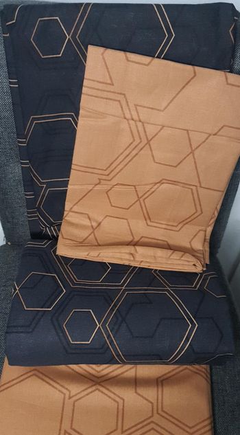 Parure de couette en coton 57 fils/cm² Dawn - Noir et marron