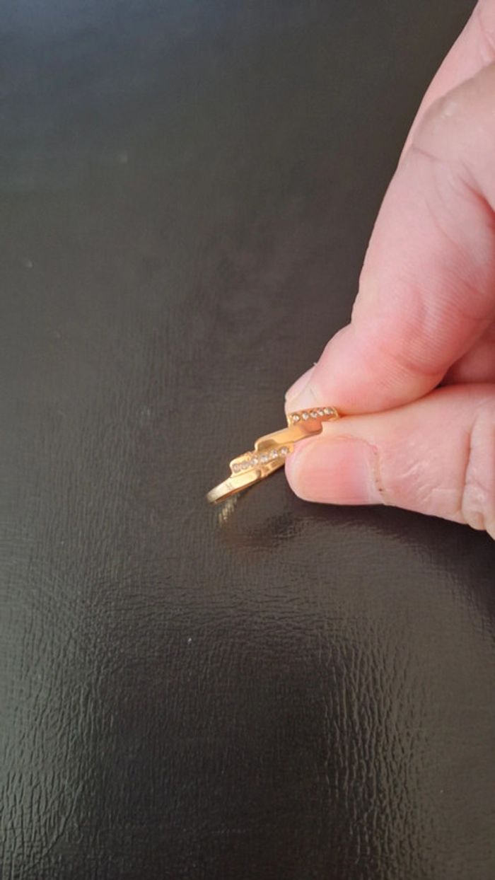 Bague zig-zag en acier inoxydable - photo numéro 2