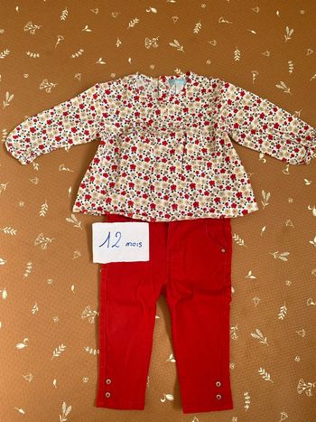 Blouse + pantalon 12 mois