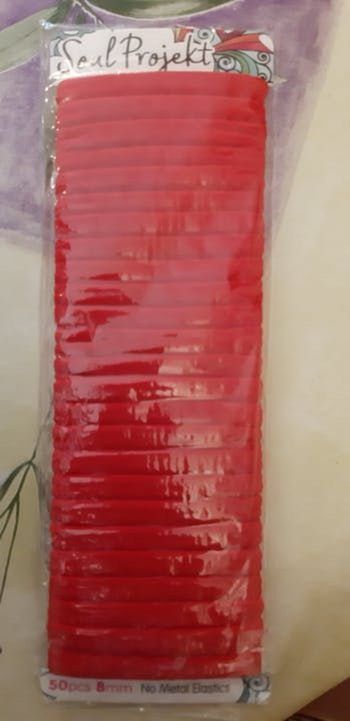 25 élastiques rouge cheveux