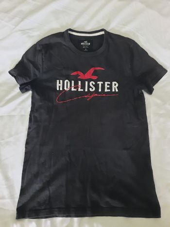 Tee-shirt homme Hollister noir grand logo poitrine - Taille S - Très bon état