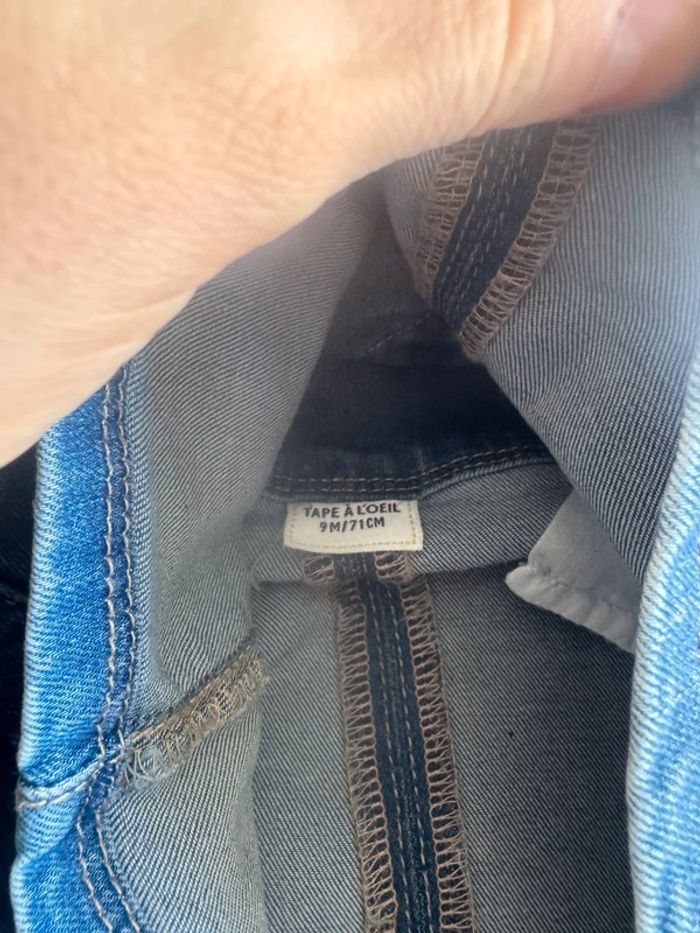 Salopette robe cœur en jeans tape à l’œil 9 mois / 71 cm - photo numéro 2
