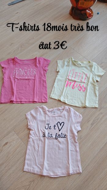 3 t-shirts 18mois 