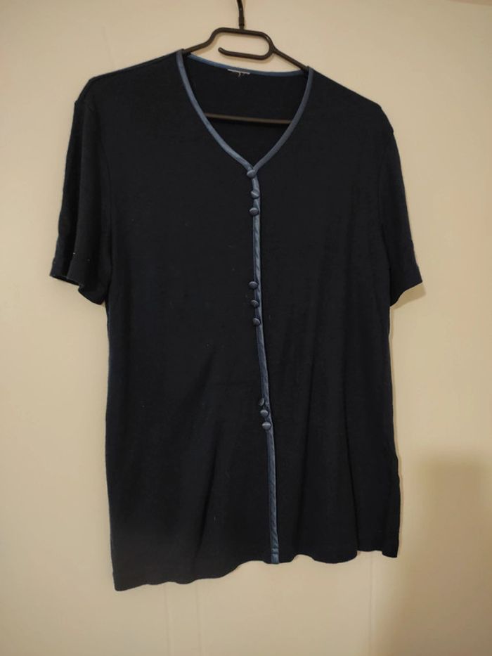 Blouse bleue avec boutons - photo numéro 4