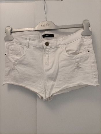 Short en jean blanc
