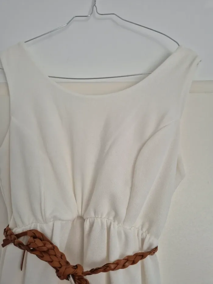 Robe d'été écrue avec jolie ceinture Inside Collection Taille L - photo numéro 4