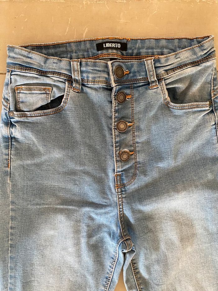 Jeans bleu slim skinny taille haute Liberto taille 36 - photo numéro 7