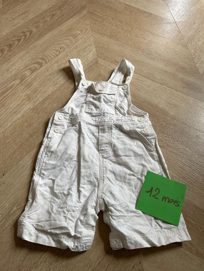 Salopette blanche Petit Bateau taille 12 mois