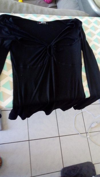 Tee-shirt noir joli décolleté Morgan