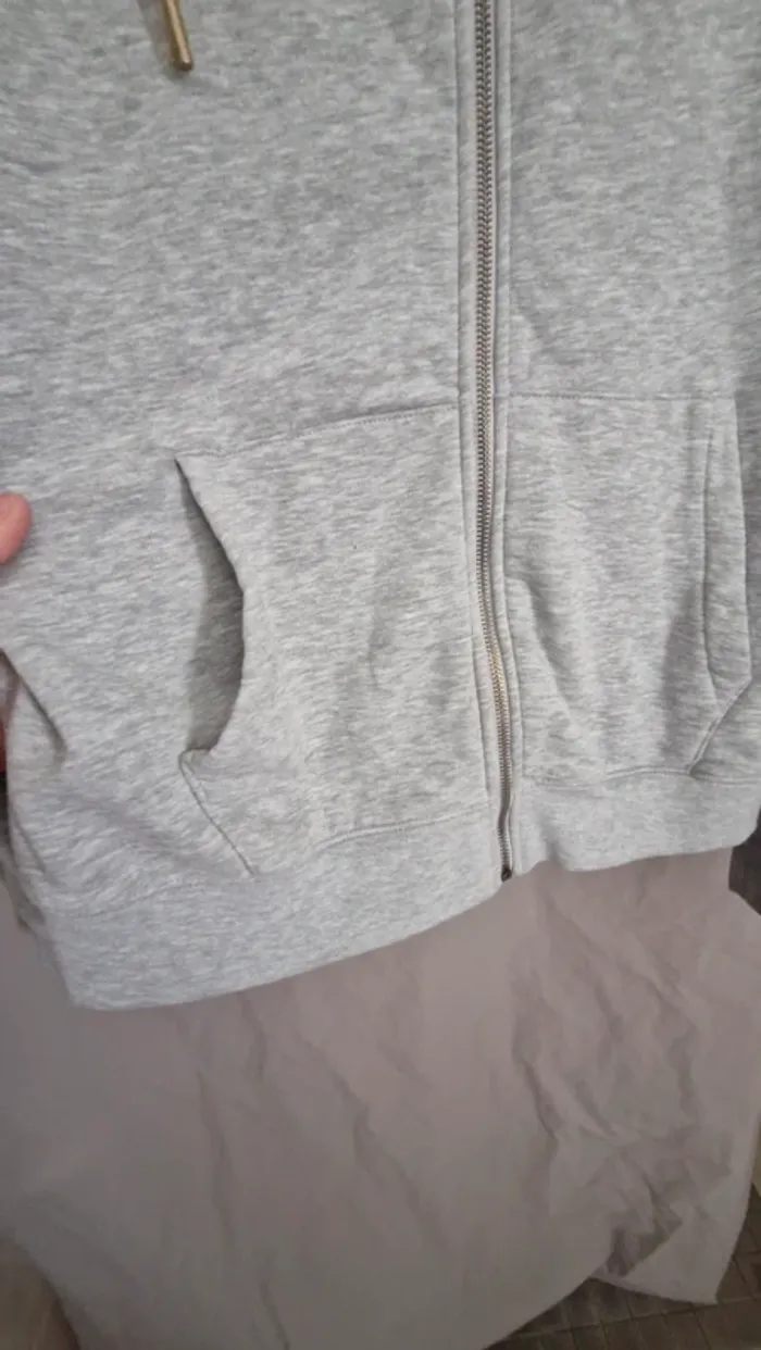 Veste capuche  teddy smith à fermeture gris homme taille L - photo numéro 3
