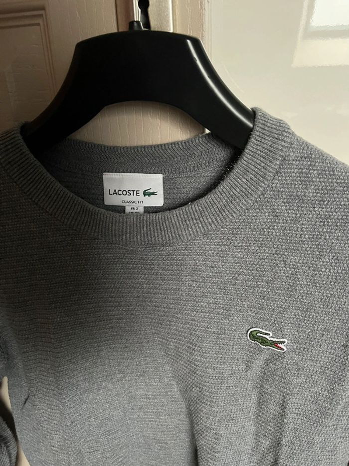 Pull gris Lacoste - photo numéro 2
