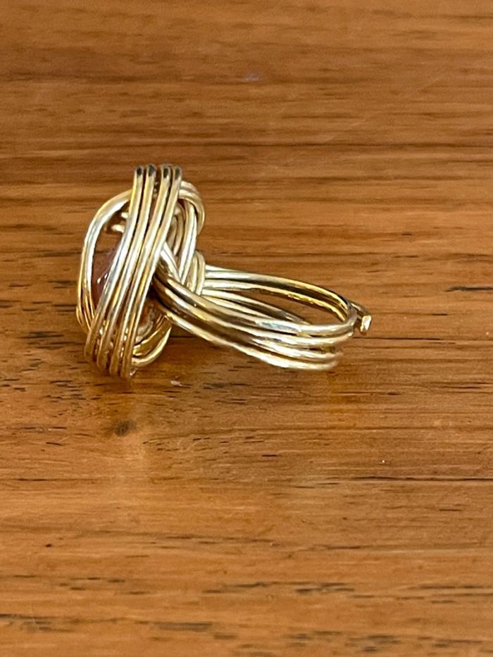 Bague dorée vintage avec pierre TDD 57 - photo numéro 5