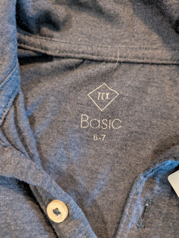 Polo manches longues bleu marine 6-7 ans - photo numéro 2