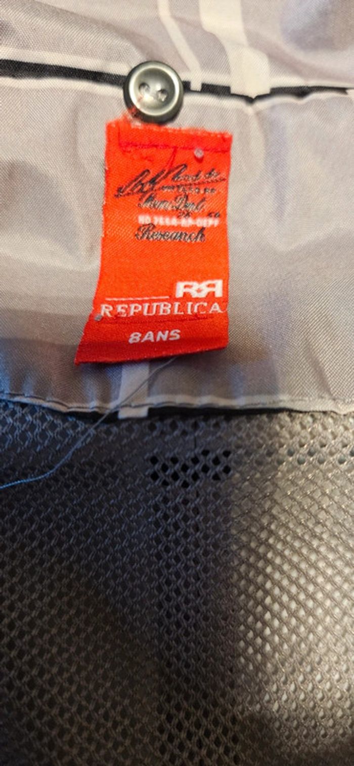 Veste coupe vent grise à carreaux, RR Republica, 8 ans, nickel - photo numéro 7