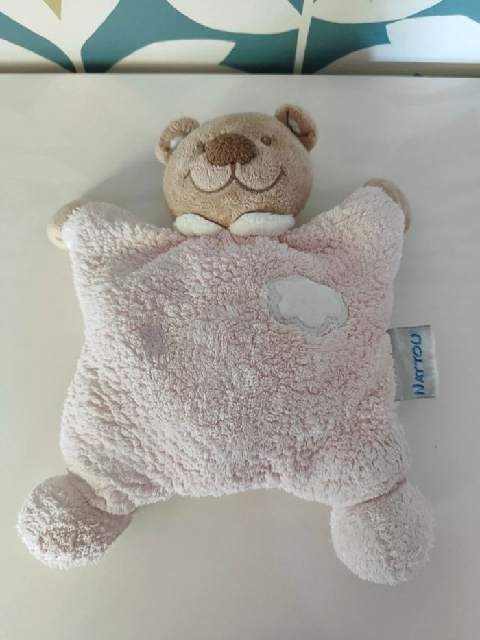Doudou semi plat ourson nounours ours nattou
