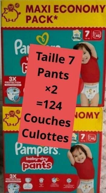 Couches pampers taille 7 pants  ×2