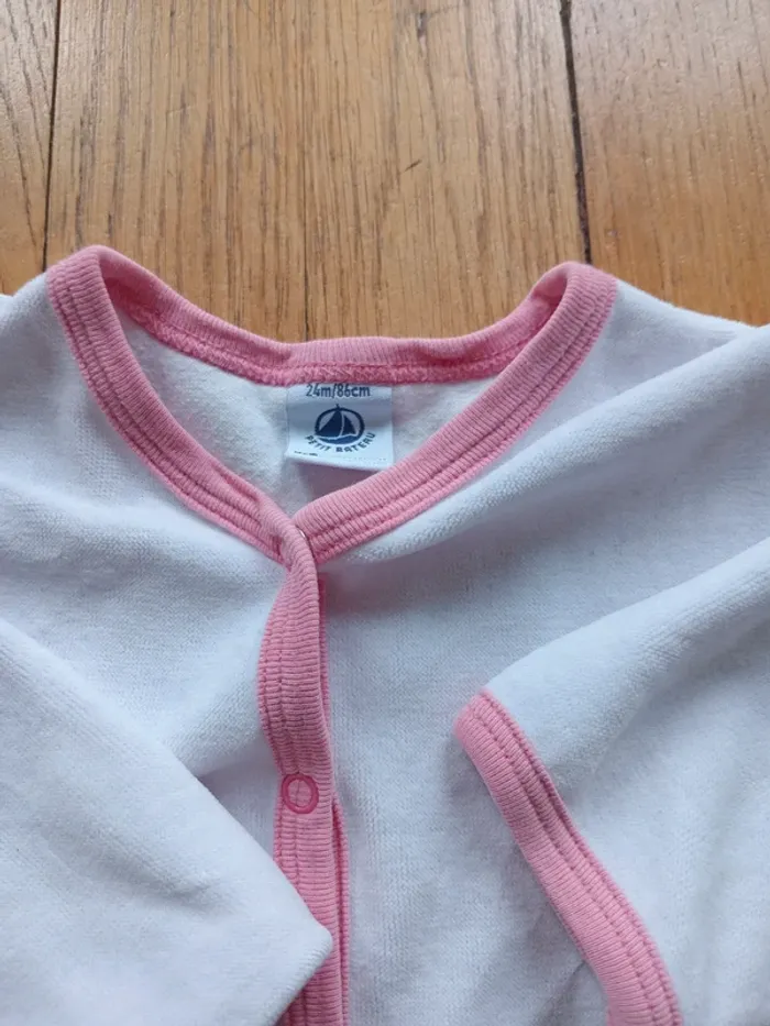 Lot 3 pyjamas grenouillère fille velours hiver, 1 pièce, Petit Bateau 24 mois - photo numéro 11