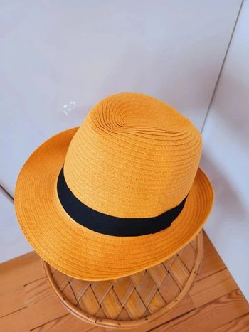 Chapeau panama jaune orange homme femme adulte unisexe